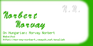 norbert morvay business card